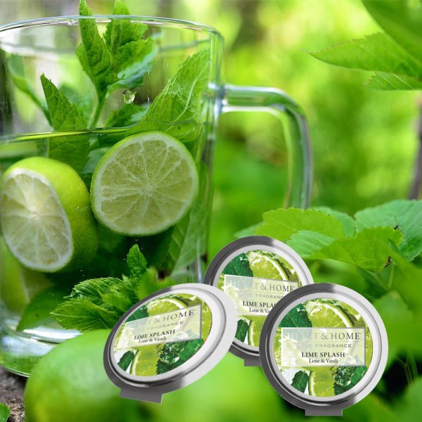 Duftende voks Sojavoks Lime Vanilla 3-Pack - Duftende sojavoksterninger til lækker aroma og lugt Afslappende og trøstende atmosfære Naturlig sojavoks White