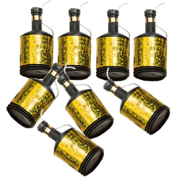 Party Poppers Konfettibomber Partypoppers Glittrande Festlig Konfetti i Guld för alla Tillfällen - 8-pack - Konfetti Guld