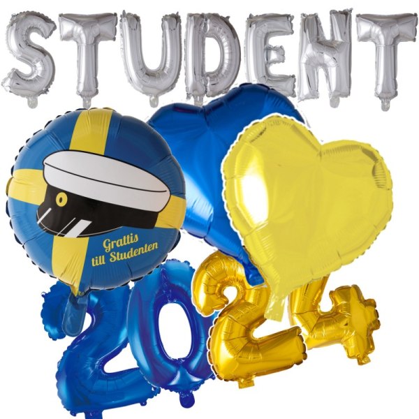 Student Dekorationer Ballonger, Festtillbehör för Examensfest Paket Studentballonger Studentfirande Studentfest - Ballonger - Student