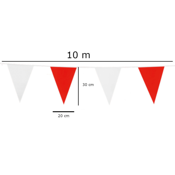 Flaggirlang | Vimpelgirlang | Vimpel Röd och Vit 10 meter multifärg