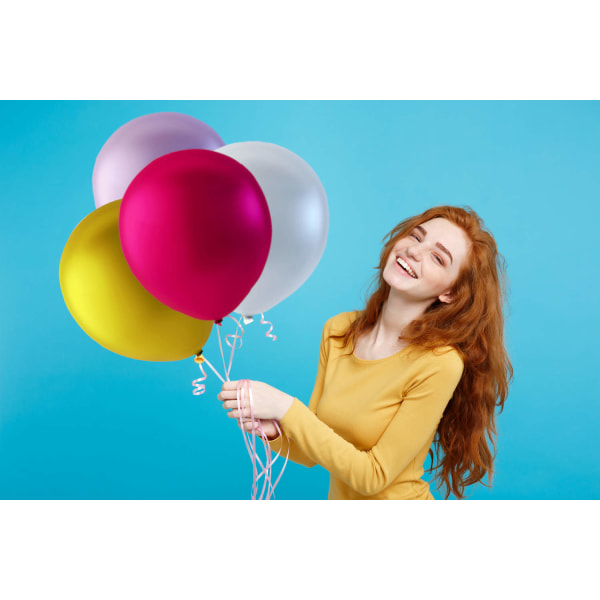 Balloner pink, lyserød, guld og hvid - perfekt til fester og arrangementer romantisk farvekombination. Multicolor