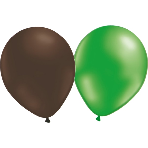 24 stk latex balloner grøn metallic og brun - 30 cm / 12" Multicolor