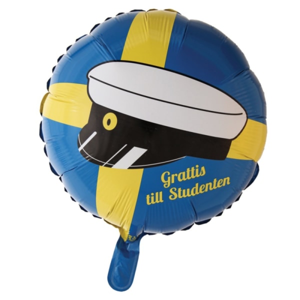Student Dekoration Set - Gul & Blå Ballonger, Girlang Gul & Blå, Folieballong Grattis till Studenten, Konfettiballonger - Latexballonger  - Student