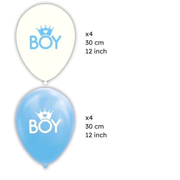 Blå Babyshower Ballonger - 8-Pack 30cm Latexballonger för Pojke Babyshower och Gender Reveal - Klassiska Ballonger Blå