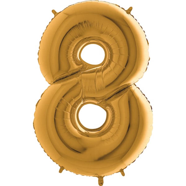 Ballong siffror 0-9 - födelsedags ballonger Guld 8