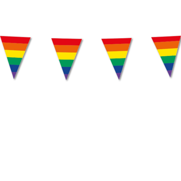 Rainbow Pride Flag Garland 10m - LGBTQ+ farverige vimpler til udendørs eller indendørs dekoration Multicolor