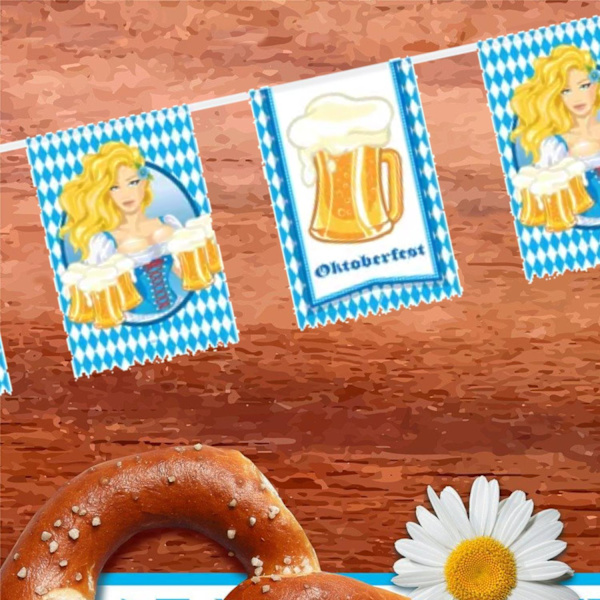 Oktoberfest Flagg -vimpelgirlang, Bayerska Flaggan, Oktoberfest Banderoll, Festtillbehör, Oktoberfest Dekorationer, Fest, multifärg