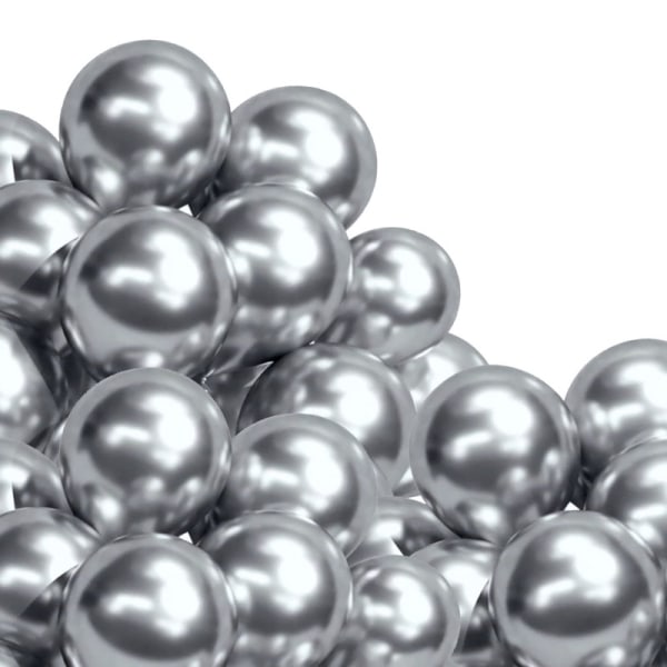 Ballonger Lateks Sølv Glossy Krom Speil Reflex - 24-p Silver chrome