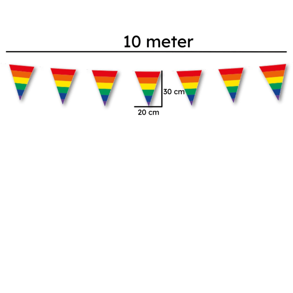 Flaggirlang Vimpel 10 m Regnbåge Pride - Festliga och färgglada vimplar för att dekorera din pridevecka multifärg