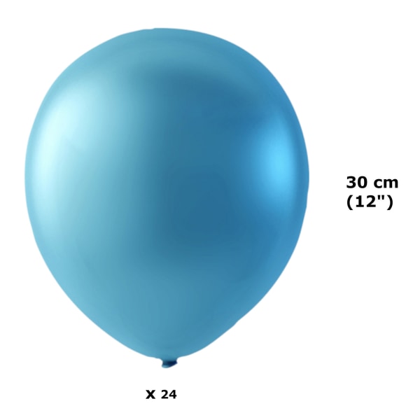 Sassier balloner latex lyseblå metallisk 24-pack Blue