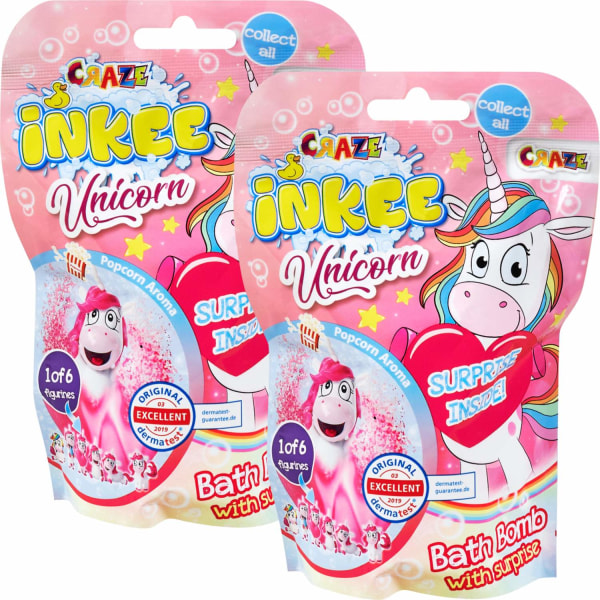 Bath Bomb Kids Surprise Unicorn 2-pakning - Flerfarget, sprudlende og duftende Multicolor