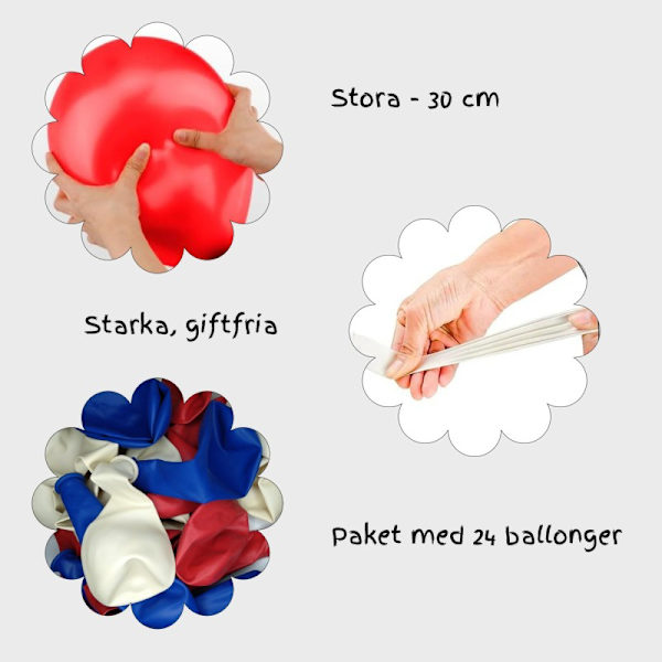 Røde, hvide og blå balloner - festlige balloner blandet blå, hvid og rød Multicolor