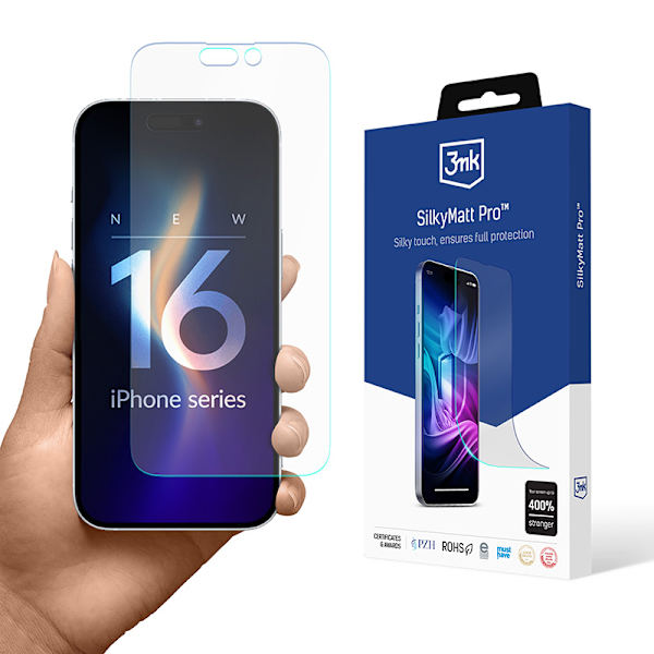 3mk Silky Matt Pro - Matte Protective Film for iPhone 16 Plus