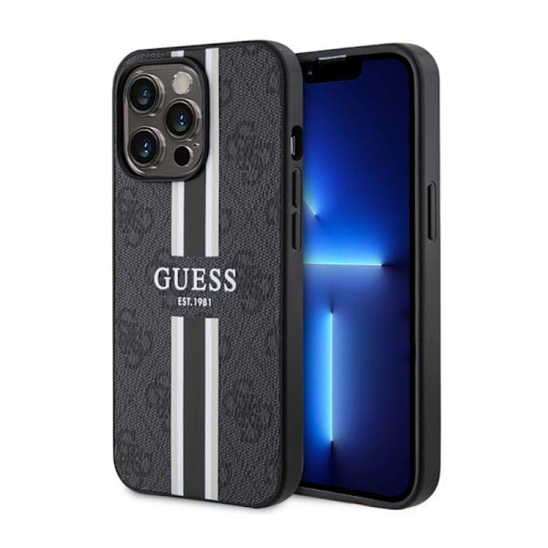 Guess 4G Printed Stripes MagSafe - Case for iPhone 13 Pro (Black)