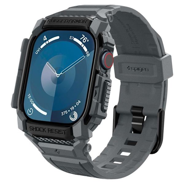 Spigen Rugged Armor Pro - Strap with Case for Apple Watch 10 46 mm (Dark Grey)