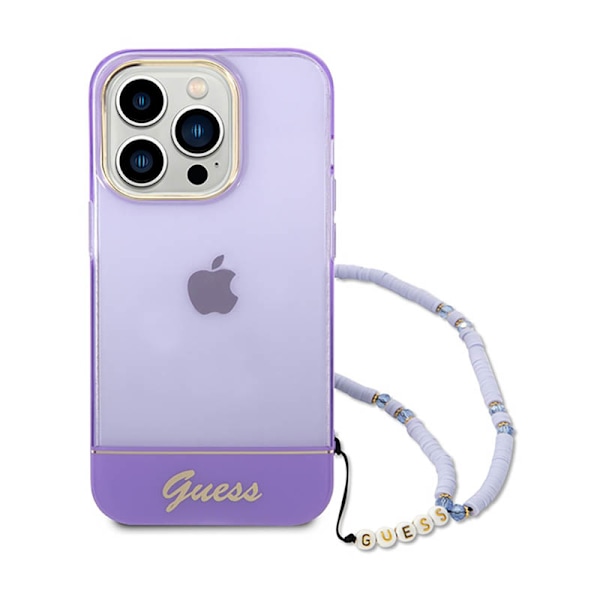 Guess Translucent Pearl Strap - Case for iPhone 14 Pro Max (Purple)
