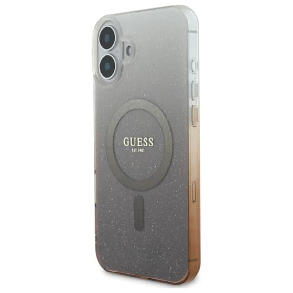 Guess IML Glitter Gradient MagSafe - Case for iPhone 16 (Brown)