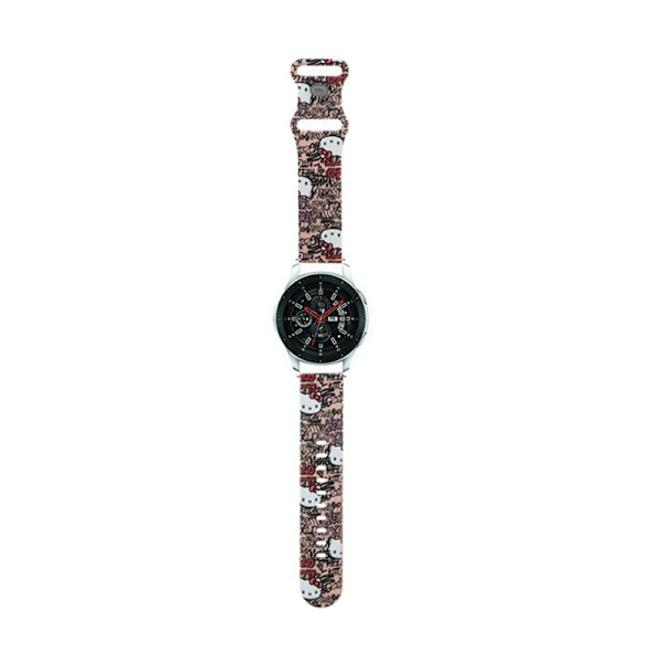 Hello Kitty Silicone Tags Graffiti - Universal strap for smartwatch 22 mm (pink)