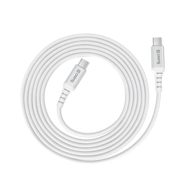 Crong Armor Link - 60W PD 3A USB-C to USB-C Cable 150cm (white)