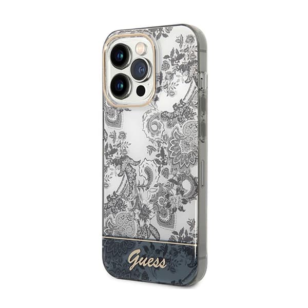 Guess Porcelain Collection - Case for iPhone 14 Pro Max (Grey)