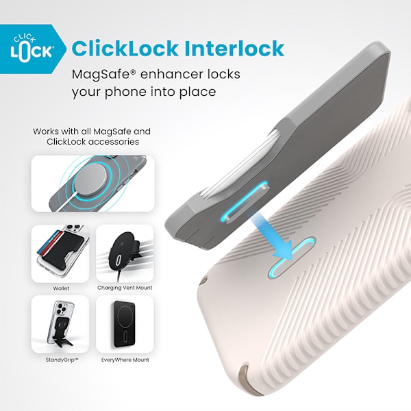 Speck Presidio2 Grip ClickLock & MagSafe - Case for iPhone 16 Plus (Bleached Bone / Heirloom Gold / Hazel Brown)
