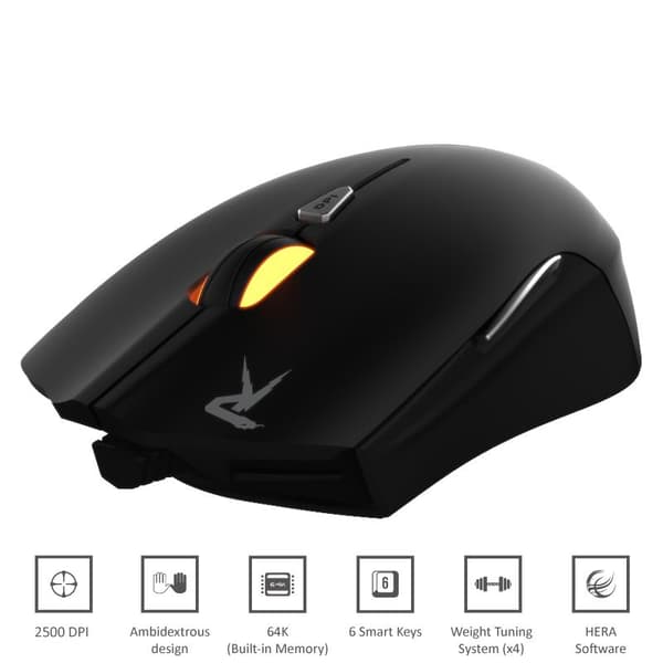 Gamdias Ourea Optical Mouse (2500 DPI) Svart