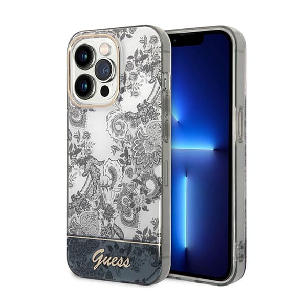Guess Porcelain Collection - Case for iPhone 14 Pro Max (Grey)