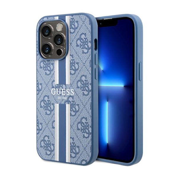 Guess 4G Printed Stripes MagSafe - Case for iPhone 14 Pro (Blue)