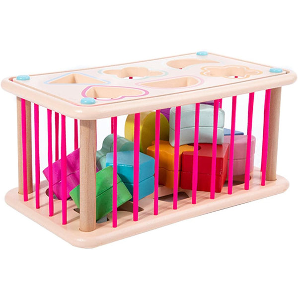 Montessori Shape Sortering Cube Toy,Träform Sor