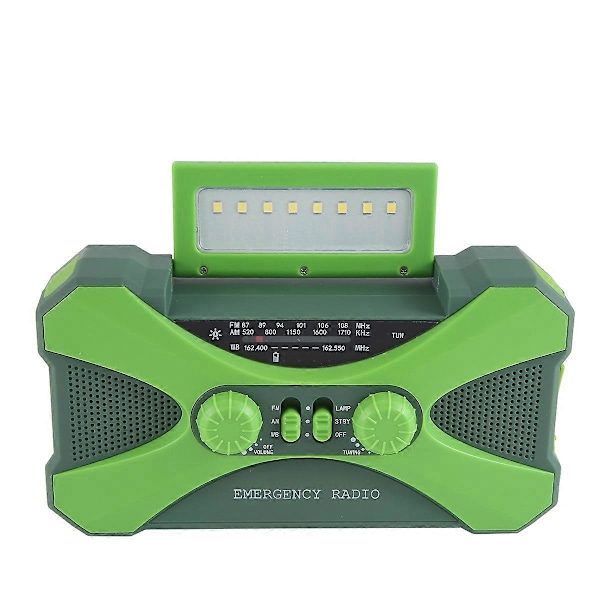 10000MAh Nödradio, Solcellshandvev med Laddare, LED Grön