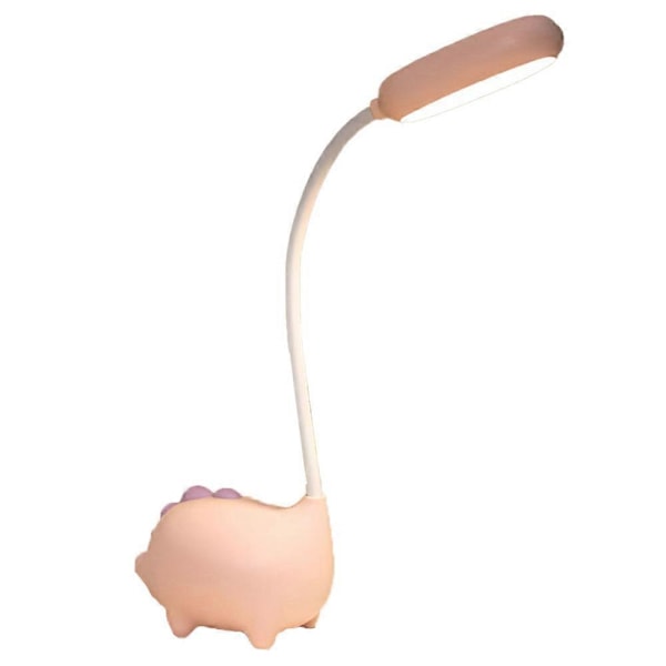 Søt Silikon Dinosaur Lampe, Ubrytelig Plast Medium Størrelse Bordlampe, Bærbar LED Nattlampe med Dimbar Oppladbart Batteri, Øye