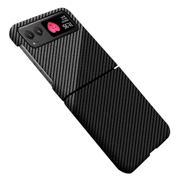 (Svart+Sølv) For Motorola Razr 40 5G Karbonfibertekstur Hard PC Telefondeksel Fallsikkert Telefonetui