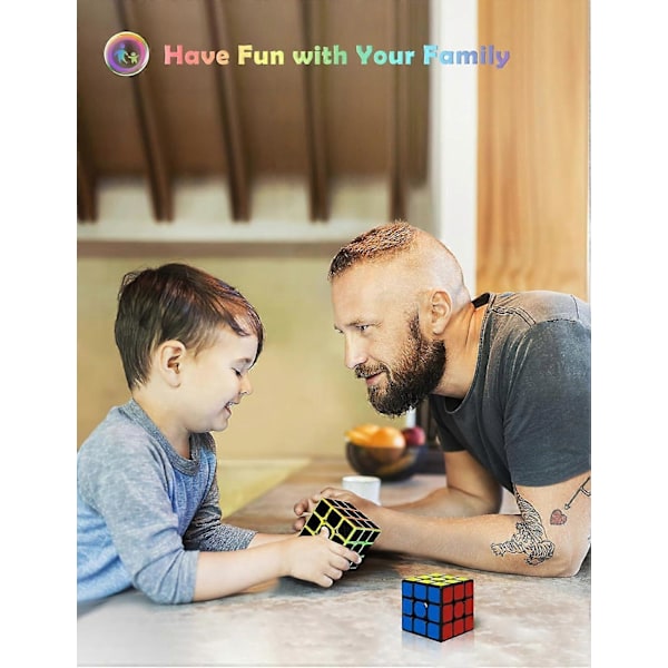 3x3 Speed Cube, 3x3x3 Magic Cube Erittäin kestävä hiilikuitutarra kirkkailla väreillä (3x3x3)