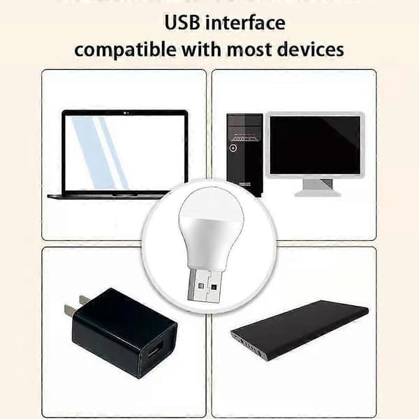 stk USB Plugg Lys Datamaskin Mobil Strøm Lading USB Liten Boklampe LED Øyebeskyttelse Leselys Liten Rund Nattlampe