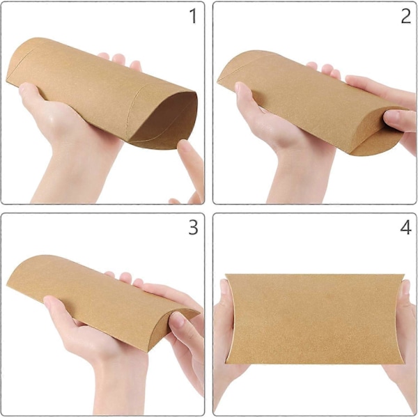 50-pakning Kraft Gaveesker - 16x9,4x2,5 cm Brun Papir Gaveesker til Bryllup