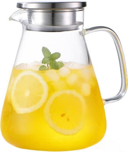 Borosilikatglaskaraff med lock och pip, 2 liter/70oz