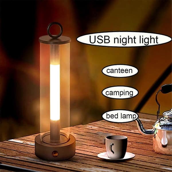LED Nattlampa Campinglampor USB Uppladdningsbar Touch Switch Tältbelysning för Sovrum Sängbord