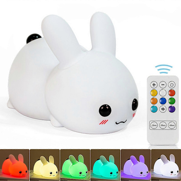 Nattlampa set Ultra-mjuk flimrande, touchkontroll Kreativ form, charmigt utseende, belysning silikon touch sensor LED kanin nattlampa B