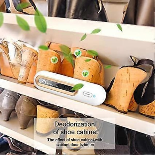 2 stk. Mini USB Køleskabs Deodorizer - Bærbar Genopladelig Køleskabs Deodorizer Genanvendelig - Køleskabs Lugtfjerner til Køleskab, Bil, Skab, Garderobe