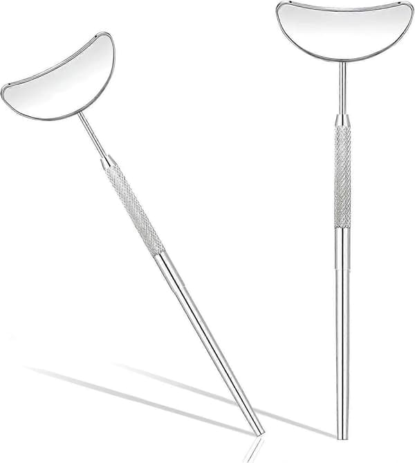 Ergonomisk Designet Vippespeil, Halvmånespeil for Vippeextensions, Tannlegespeil, Vippeapplikasjonstilbehør