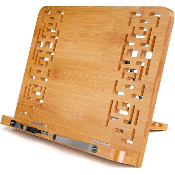 Hopfällbart Lässtöd, Bokställ i Bambu, Justerbart 5-graders Lässtöd, för iPad, Surfplatta, E-läsare, Kokböcker, Encyklopedier och Atlas, 11 x 7,9