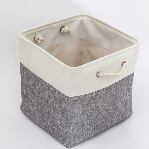 Opbevaringskurv, foldbare opbevaringskasser, sæt med 2, 28x28x28cm