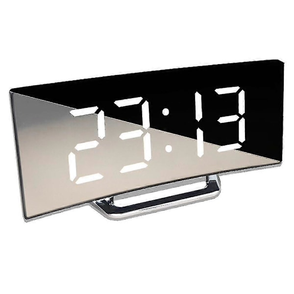 Digital väckarklocka, skrivbordsklocka, böjd LED-display, för barn