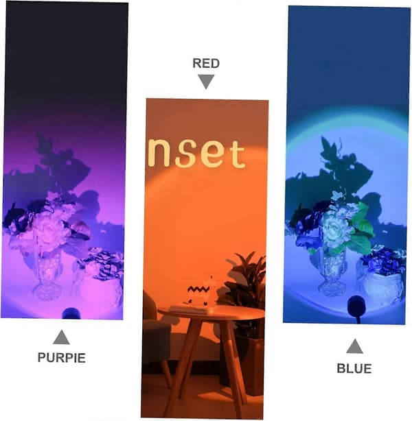 4 stk. Ambient Light USB Projektionslampe Dekorativt Natlys Regnbue Nat