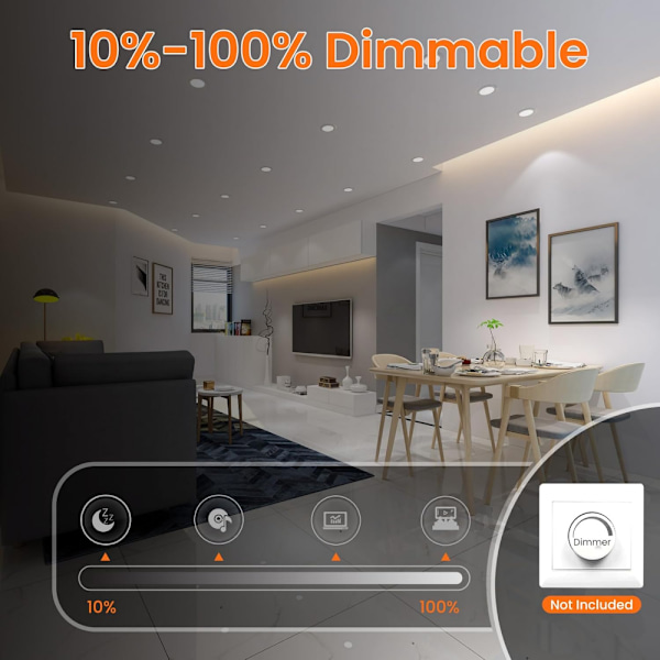 12 st 7w Vit LED Downlight Infällda Taklampor Smal Spot Light