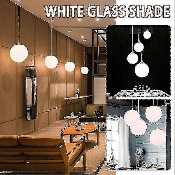 Frostat vit glass lampskärm ersättning rund ljusskärm Fix - JA