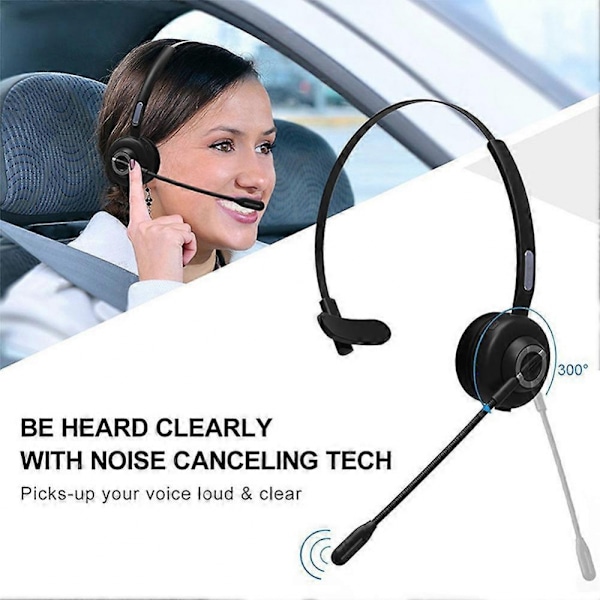 M97 Trafik Bluetooth Headset med Ladestation BT5.0 CVC6.0 Støjreduktion Business Kundeservice Headset