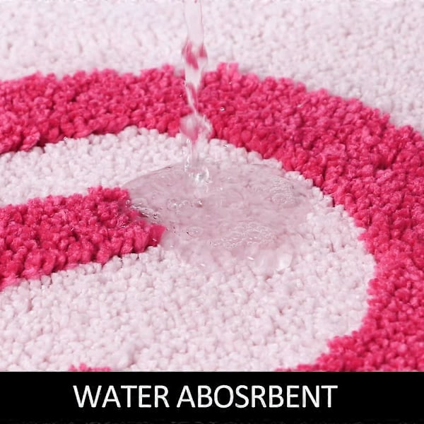 Helfärgad rosa mjuk absorberande halkfri maskintvättbar badrumsmatta för litet duschrum 17\"x24\"