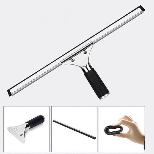 1 stk. 25 cm og 1 stk. 40 cm professionel vinduesskraber, glasrenser, sort