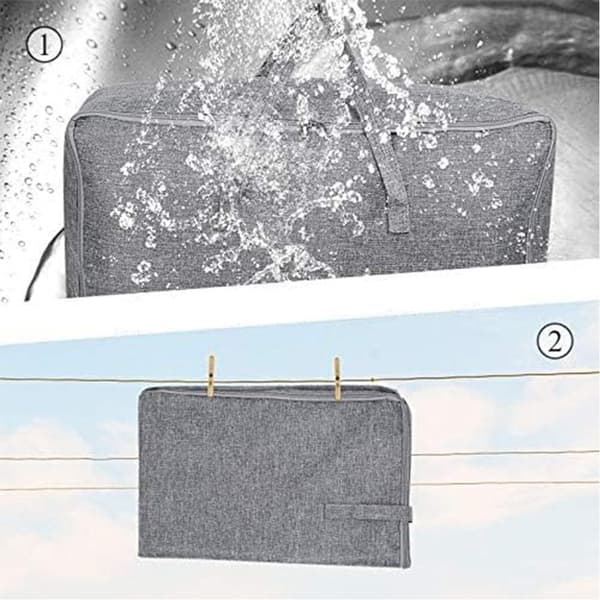 Stor sammenleggbar oppbevaringspose for dyner (2 stk), 60x45x26cm